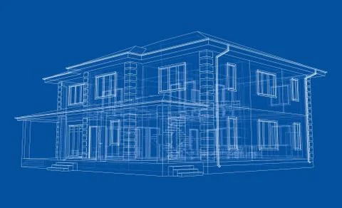 Abstract vector sketch of a house 스톡 일러스트