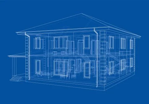 Abstract vector sketch of a house Stock Illustration