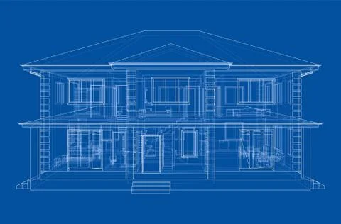 Abstract vector sketch of a house Stock Illustration