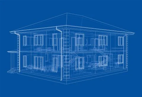 Abstract vector sketch of a house Stock Illustration
