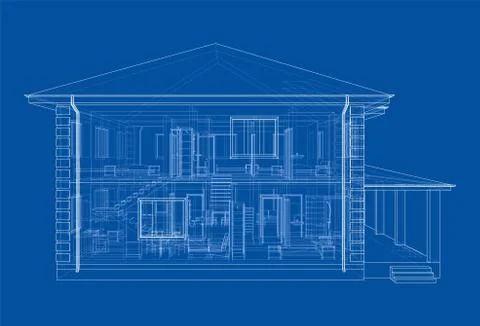 Abstract vector sketch of a house Stock Illustration
