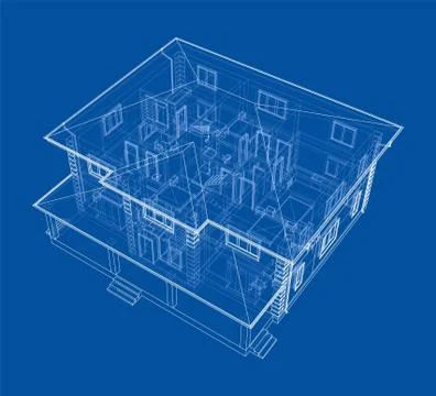 Abstract vector sketch of a house Stock Illustration