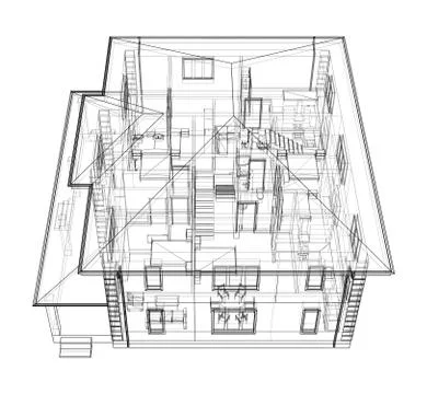 Abstract vector sketch of a house Stock Illustration