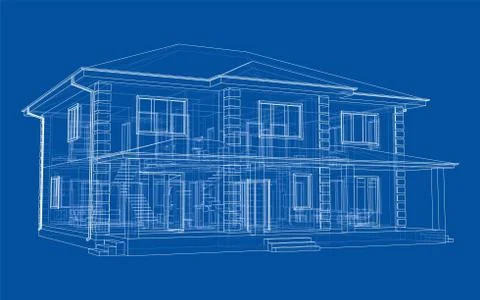 Abstract vector sketch of a house 스톡 일러스트