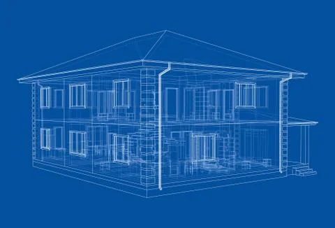 Abstract vector sketch of a house 스톡 일러스트