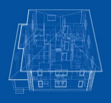 Abstract vector sketch of a house Stock Illustration