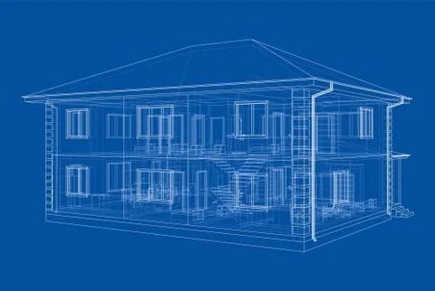 Abstract vector sketch of a house Stock Illustration
