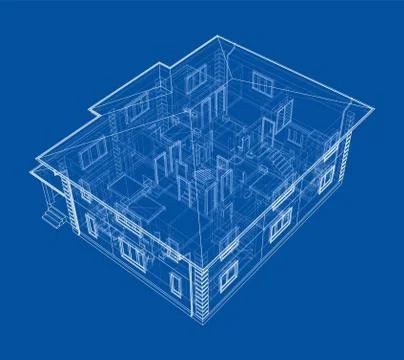Abstract vector sketch of a house 스톡 일러스트