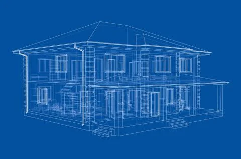 Abstract vector sketch of a house 스톡 일러스트