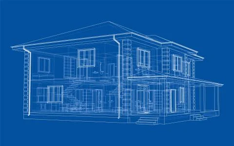 Abstract vector sketch of a house Stock Illustration