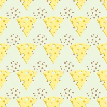 Abstract vector slices of cheese seamless pattern Stock Illustration