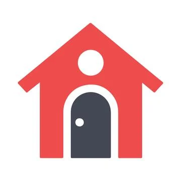 Abstract Vector Small Dog House Icon or Logo Design Template Stock Illustration
