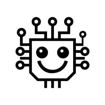Abstract Vector smiling black and white circuit board Icon or Logo Design T.. 스톡 일러스트