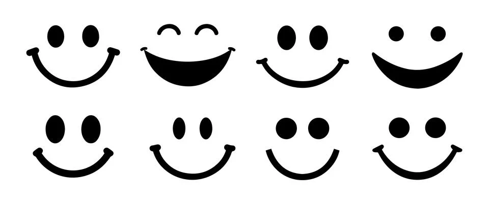 Abstract Vector Smiling or Smile Icons Design Template Stock Illustration