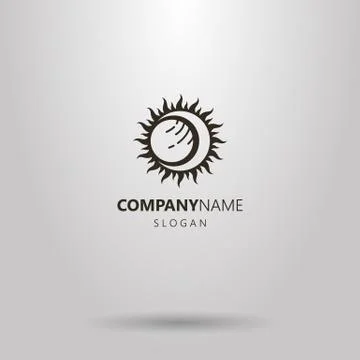Abstract vector solar eclipse logo Stock Illustration