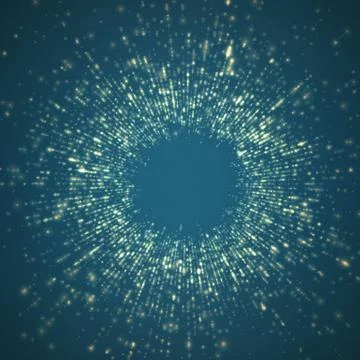 Abstract vector space background. Explosion of glowing particles. Futuristic  스톡 일러스트