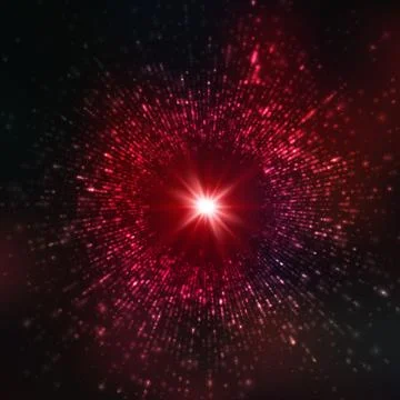 Abstract vector space background. Explosion of glowing particles. Christmas s Stock Illustration