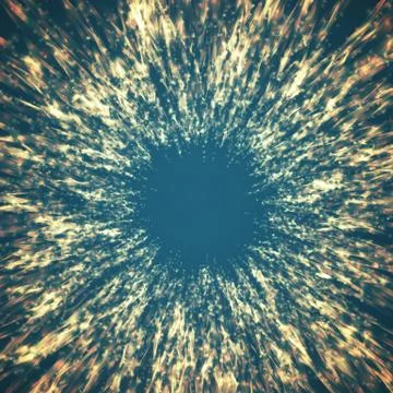 Abstract vector space background. Explosion of glowing particles. Futuristic  Stock Illustration