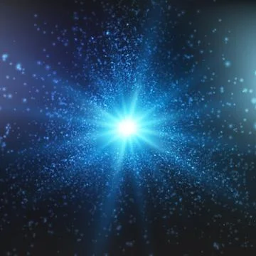 Abstract vector space background. Explosion of glowing particles. Futuristic  스톡 일러스트