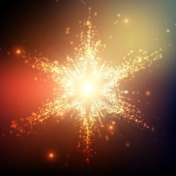 Abstract vector space background. Explosion of glowing particles. Futuristic  Stockillustratie