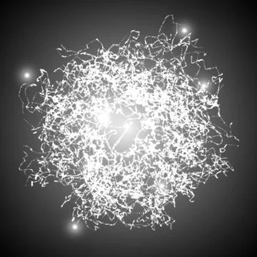 Abstract vector space background. Explosion of glowing particles and light ra 스톡 일러스트
