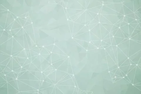 Abstract vector space Blue background. Chaotically connected points and polyg Stock Illustration