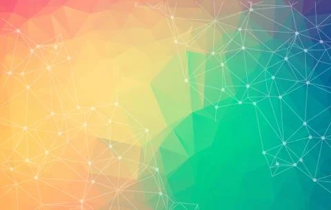 Abstract vector space colorful background. Chaotically connected points and p イラスト素材