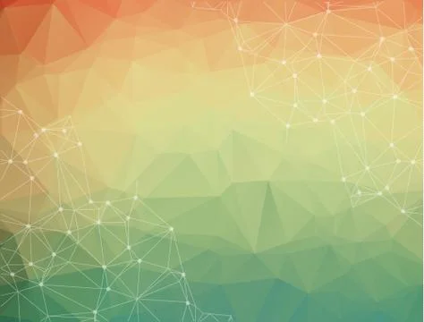 Abstract vector space colorful background. Chaotically connected points and p Stock Illustration