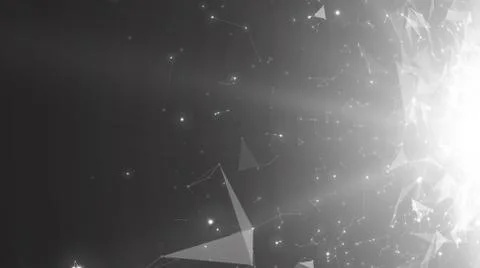 Abstract vector space monochrome background. Chaotically connected points and Stock Illustration