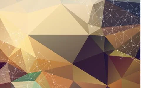 Abstract vector space Vintage background. Chaotically connected points and po 스톡 일러스트