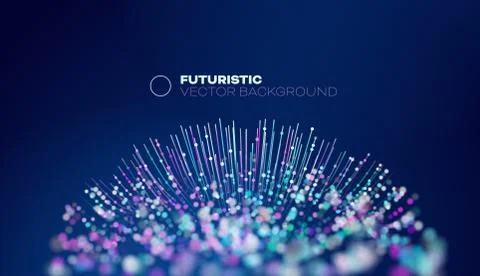 Abstract vector sphere fibers. Optic futuristic technology background Stock Illustration