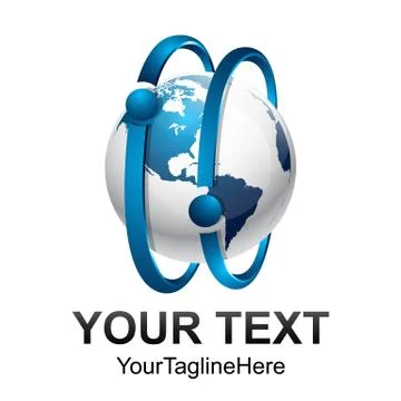 Abstract vector sphere icon technology orbit web rings, round ring circle lin Stock Illustration