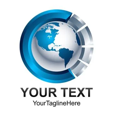 Abstract vector sphere icon technology orbit web rings, round ring circle lin Stock Illustration