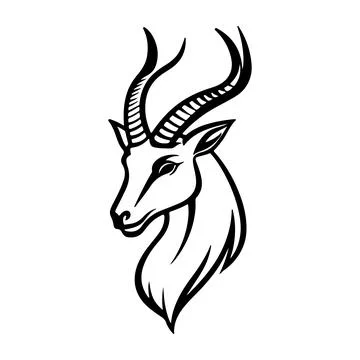 Abstract Vector springbok head Icon or Logo Design Template Stock Illustration