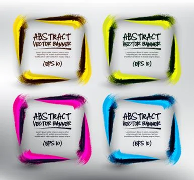 Abstract vector square banners set of 4. Ilustración de archivo