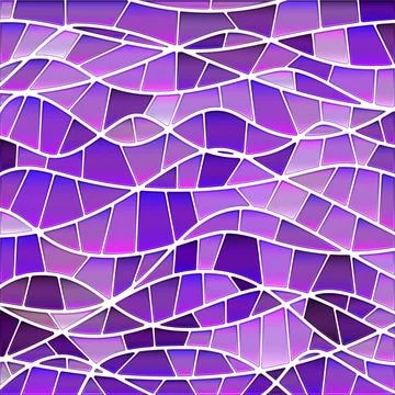 Abstract vector stained-glass mosaic background - purple and violet Stock Illustration