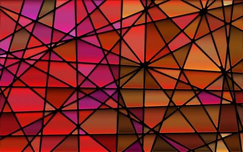 Abstract vector stained-glass mosaic background - red and brown イラスト素材