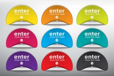 Abstract vector sticker set of 9. Stock Illustration