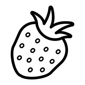 Abstract vector strawberry simple line design icon. Illustrazione stock