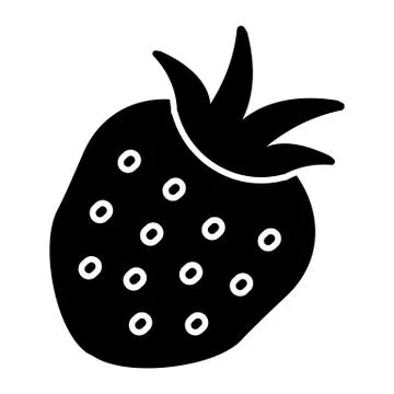 Abstract vector strawberry simple line design icon. Illustrazione stock