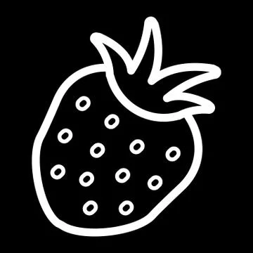 Abstract vector strawberry simple line design icon. Illustrazione stock