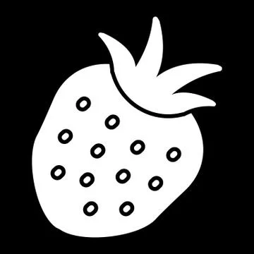 Abstract vector strawberry simple line design icon. Illustrazione stock