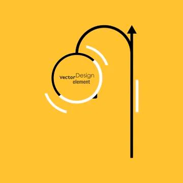 Abstract vector street lamp of rounded lines Stock Illustration