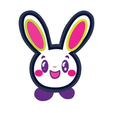 Abstract Vector Stylized Cartoon Bunny Illustration Icon or Logo Design Tem.. Stock Illustration