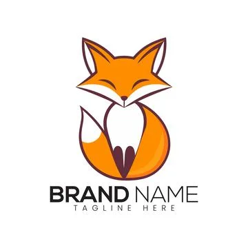 Abstract Vector stylized fox Icon or Logo Design Template Stock Illustration