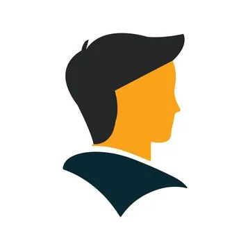 Abstract Vector Stylized Male Profile Icon or Logo Design Template Stock Illustration