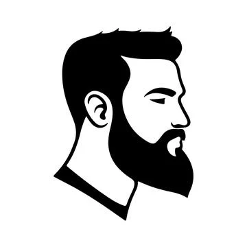 Abstract Vector Stylized Male Profile Icon or Logo Design Template Stock Illustration