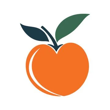 Abstract Vector Stylized Peach Illustration Icon or Logo Design Template Stock Illustration