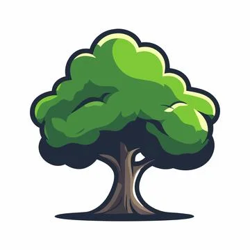 Abstract Vector stylized tree Icon or Logo Design Template Stock Illustration