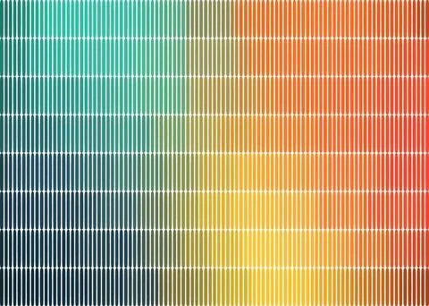 Abstract vector summer background sunrise in the grass with stripes Stock Illustration